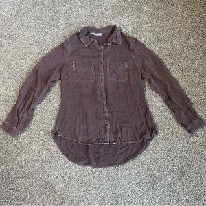 Maurice’s‎ High Low Hem Eggplant Purple Button Up Shirt, Size Small